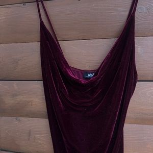 LuLu Velvet Burgundy Dress